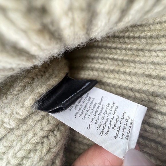 Holden Double Cuff Wool Blend Thick Rib Knit Icon Patch Beanie